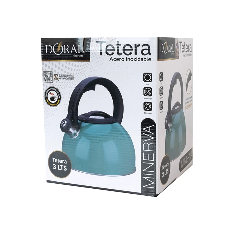 TETERA DORAL MINERVA 3 LTS TURQUESA - 2