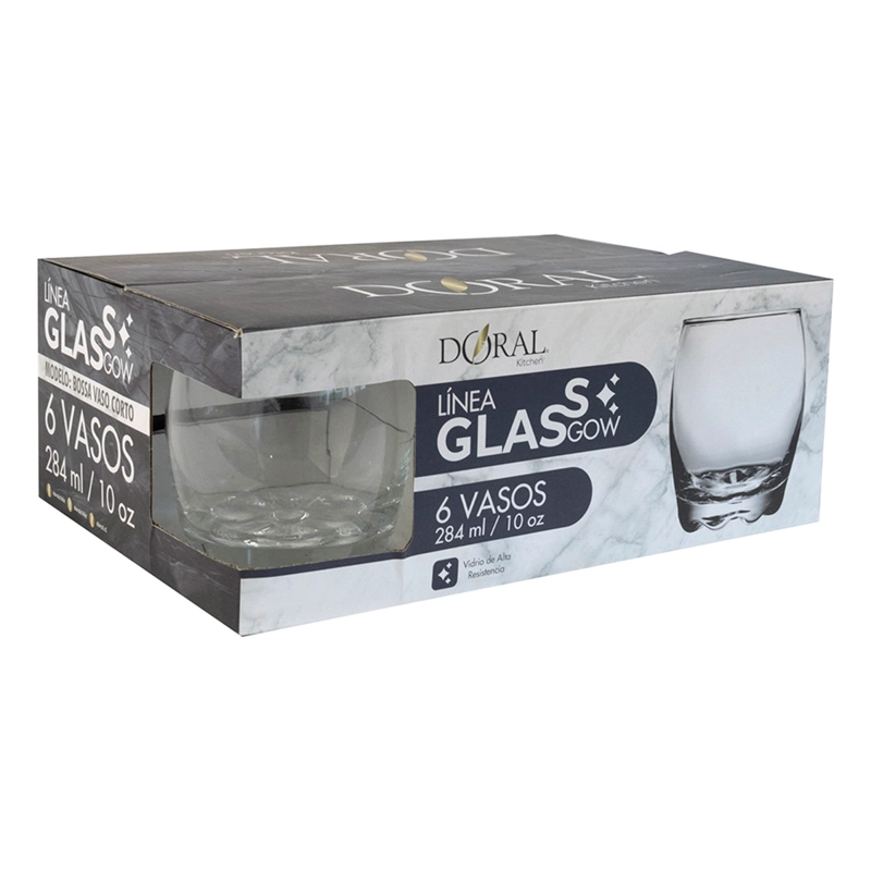SET 6 VASOS CORTOS DORAL BOSSA 284 ML - 3