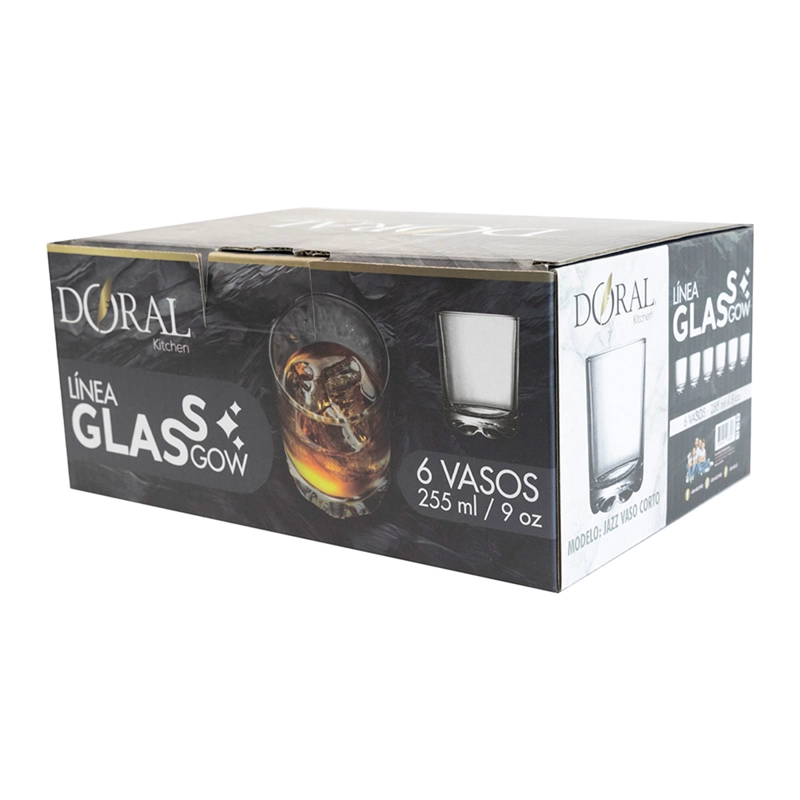 SET 6 VASOS CORTOS DORAL JAZZ 255 ML - 3