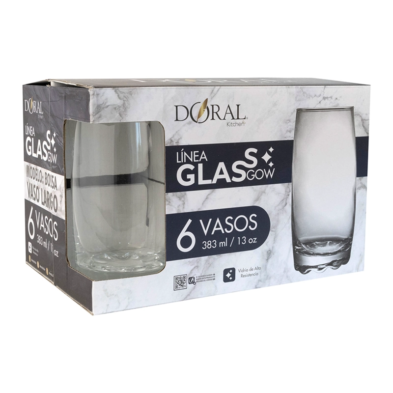SET 6 VASOS LARGOS DORAL BOSSA 383 ML - 3