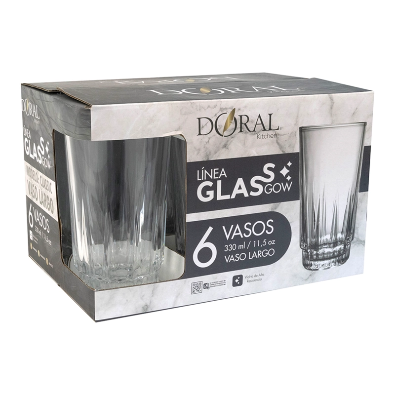 SET 6 VASOS LARGOS DORAL CLASSIC 330 ML - 3