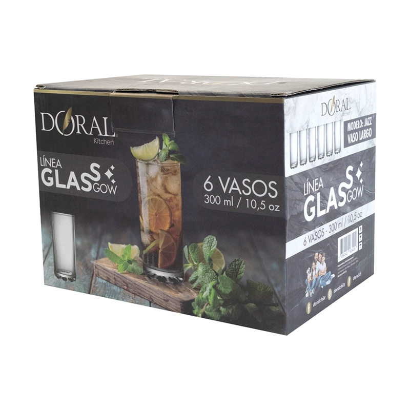 SET 6 VASOS LARGOS DORAL JAZZ 300 ML - 3