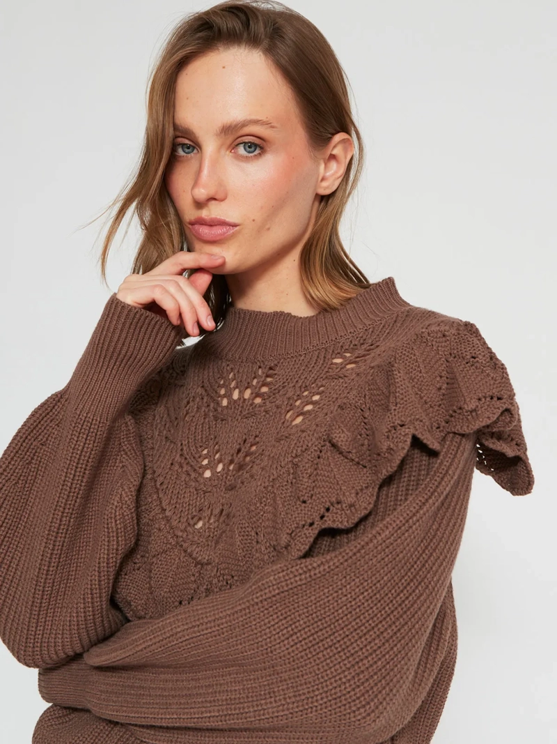 SWEATER MUJER TATIENNE ALGODÓN RUFFLES - 3