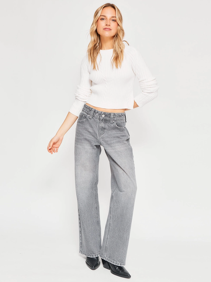 SWEATER MUJER INDEX MANGA LARGA RIB TRENZADO - 4