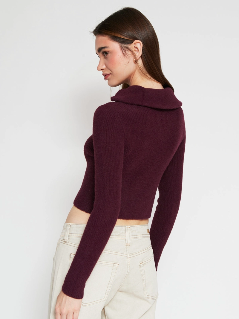 SWEATER MUJER INDEX CUELLO CIERRE MANGA LARGA RIB - 2