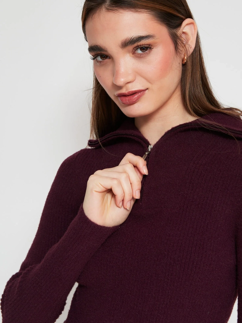 SWEATER MUJER INDEX CUELLO CIERRE MANGA LARGA RIB - 3