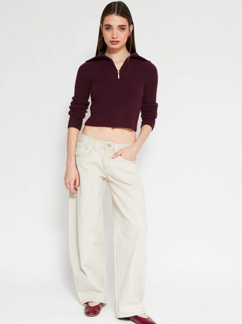 SWEATER MUJER INDEX CUELLO CIERRE MANGA LARGA RIB - 4
