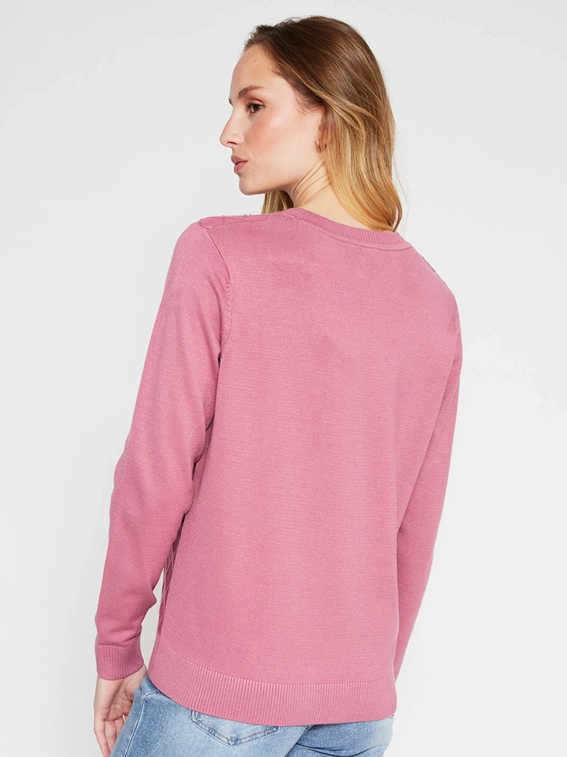 SWEATER MUJER AZIZ MANGA LARGA TRENZADO - 2