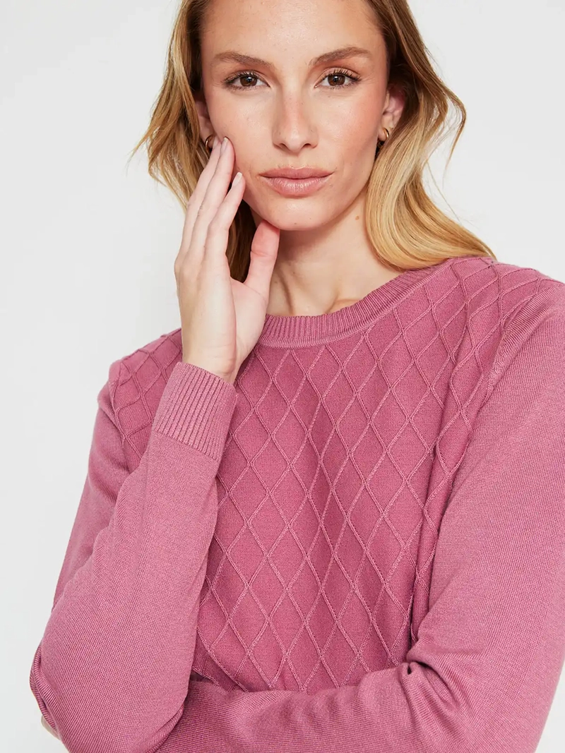 SWEATER MUJER AZIZ MANGA LARGA TRENZADO - 3