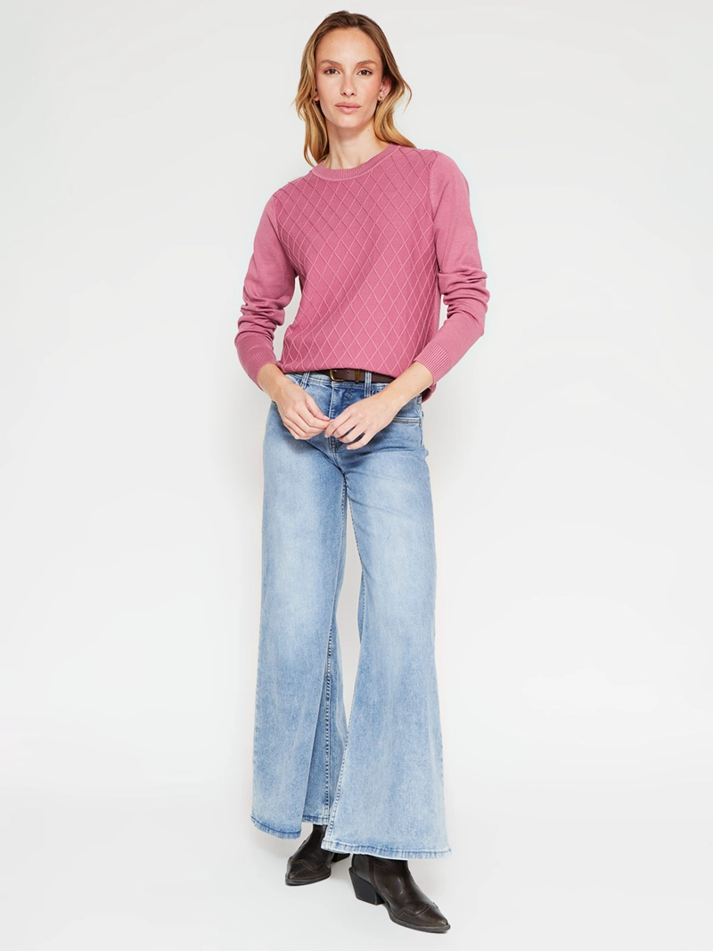 SWEATER MUJER AZIZ MANGA LARGA TRENZADO - 4