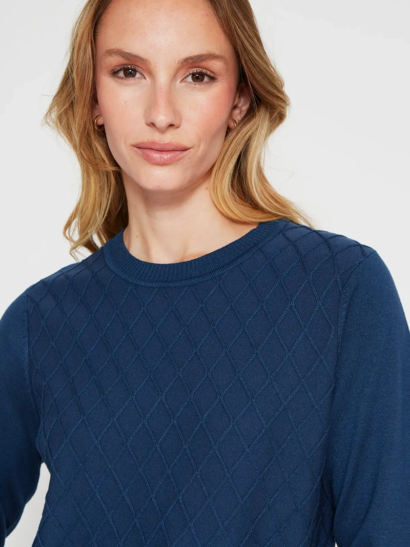 SWEATER MUJER AZIZ MANGA LARGA TRENZADO - 3