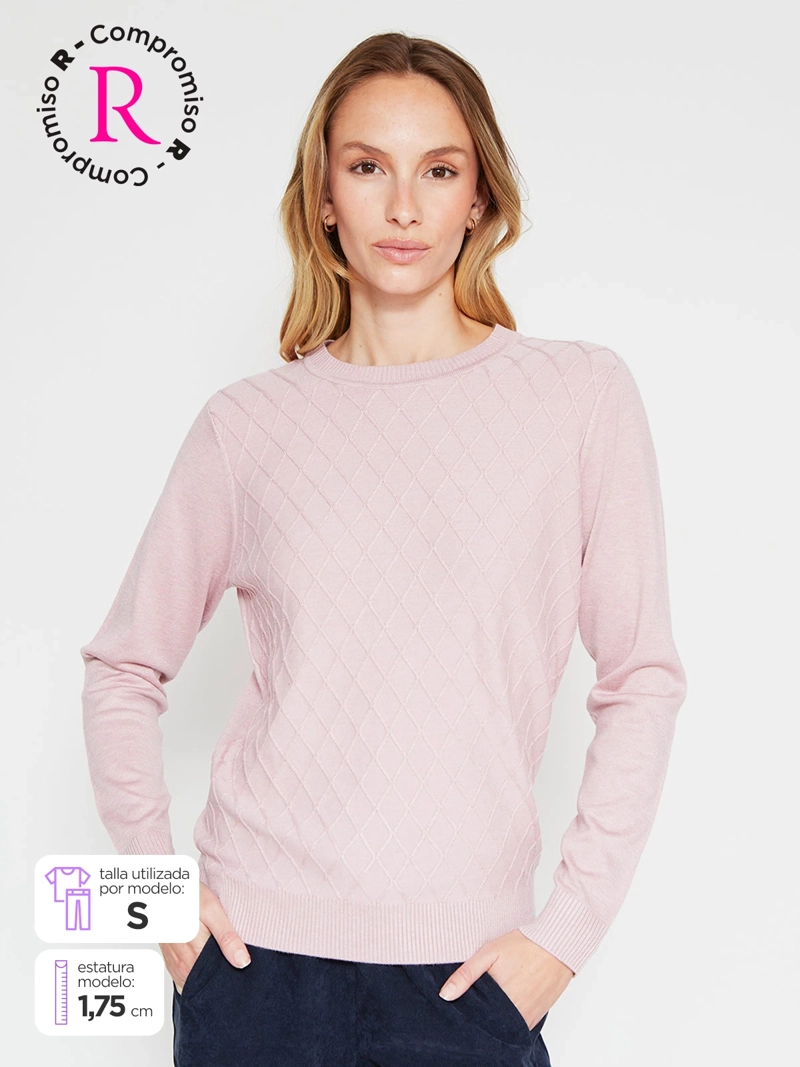 SWEATER MUJER AZIZ MANGA LARGA TRENZADO - 1