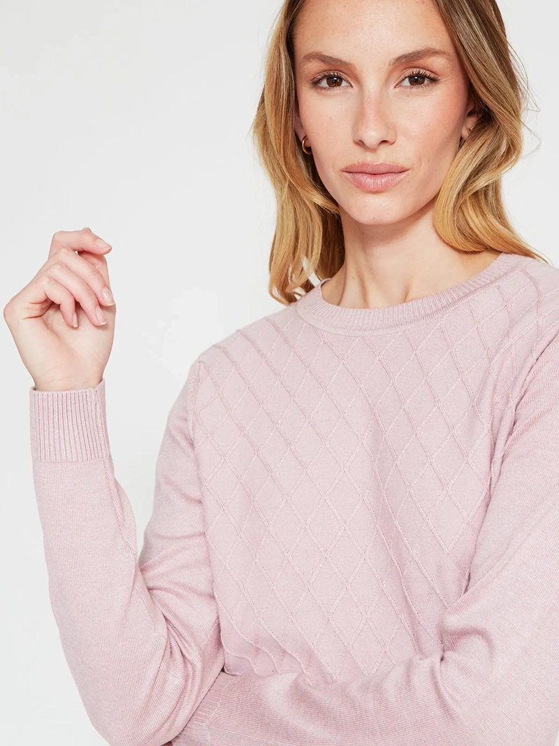SWEATER MUJER AZIZ MANGA LARGA TRENZADO - 3