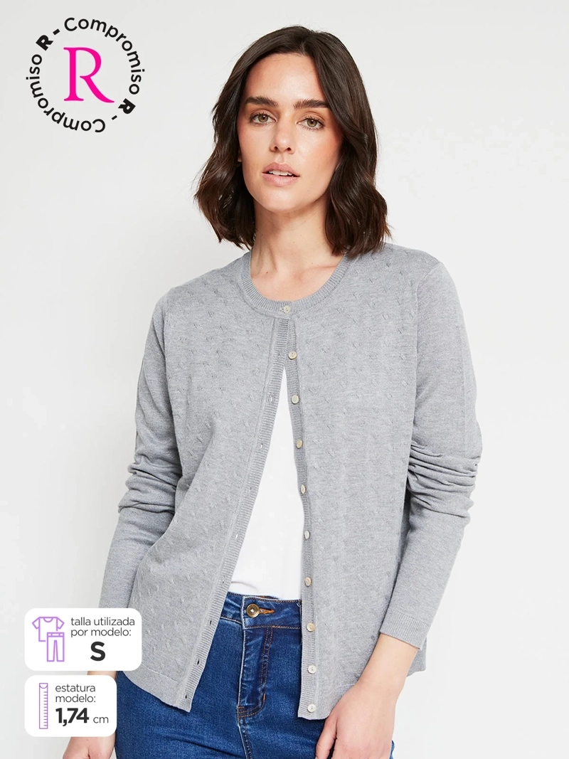 CARDIGAN MUJER AZIZ MANGA LARGA - 1