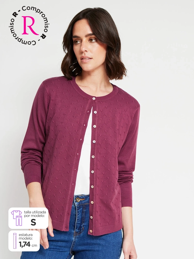 CARDIGAN MUJER AZIZ MANGA LARGA - 1