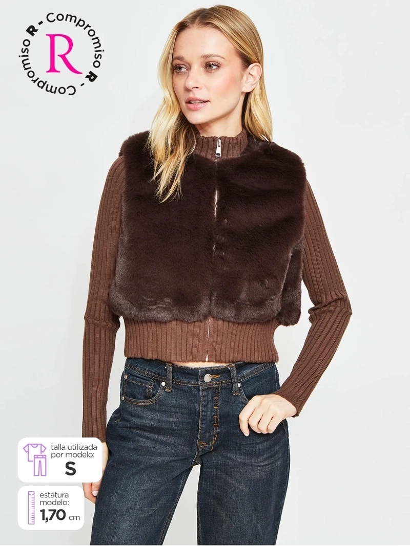CHAQUETA MUJER INDEX MANGA RIB PELOS - 1