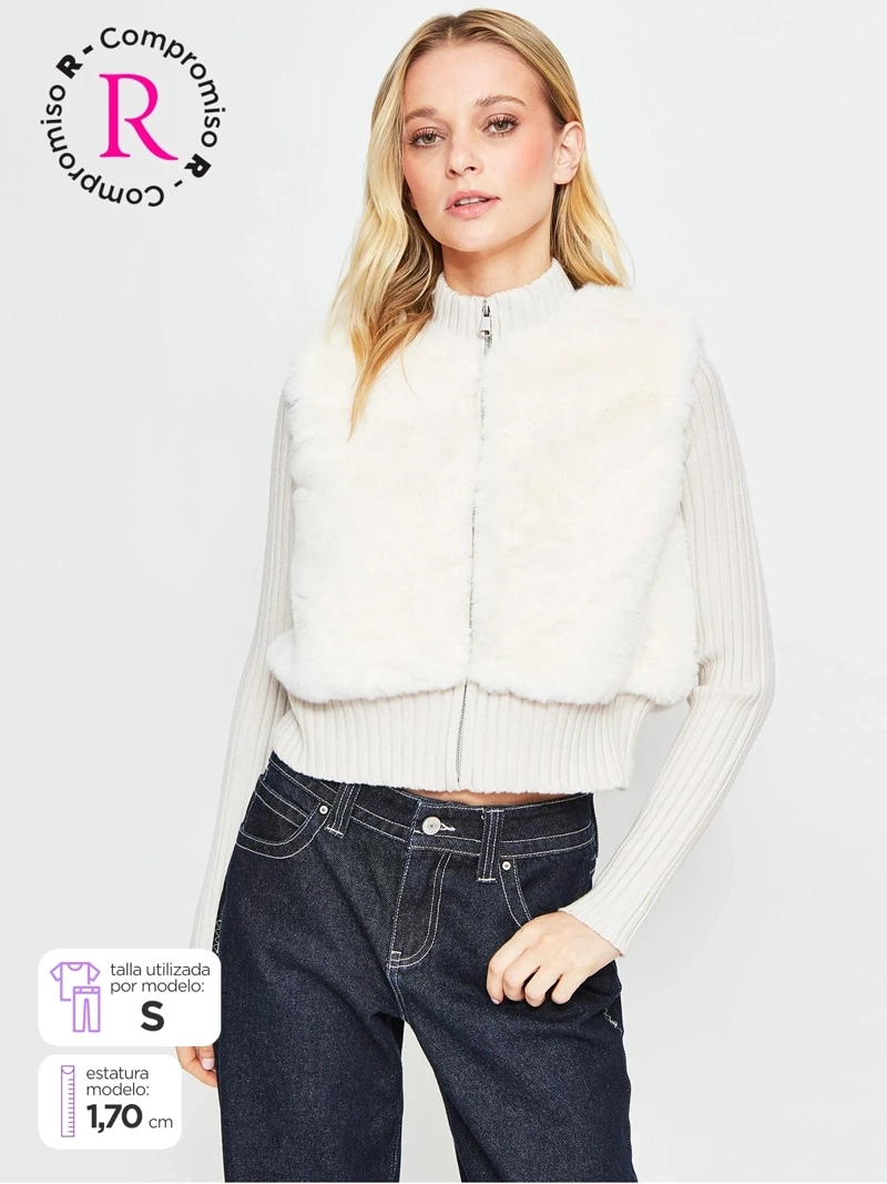 CHAQUETA MUJER INDEX MANGA RIB PELOS - 1