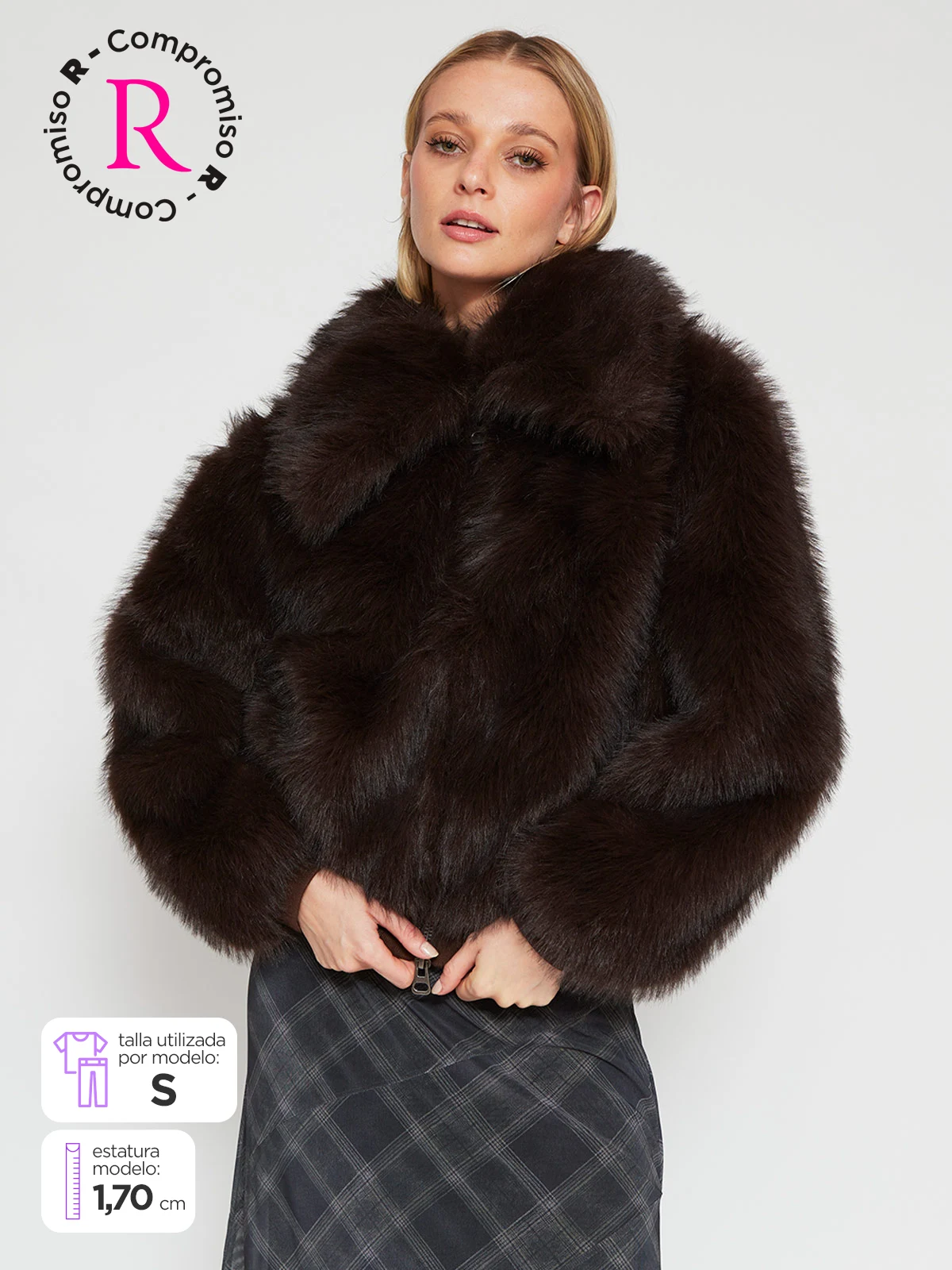 CHAQUETA MUJER INDEX CORTA PELUDA - 1