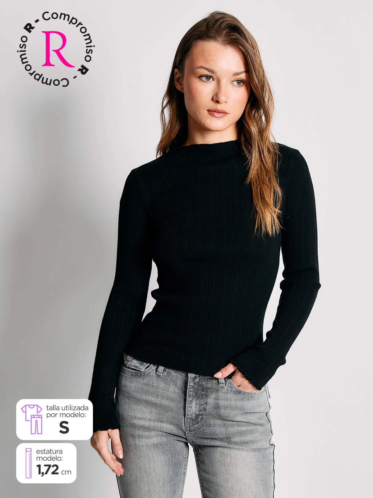 POLERA MUJER INDEX MANGA LARGA TEJIDO - 1