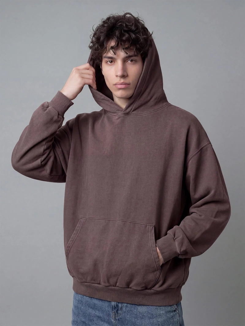 POLERÓN HOMBRE INDEX ALGODÓN GORRO LAVADO OVERSIZE - 1