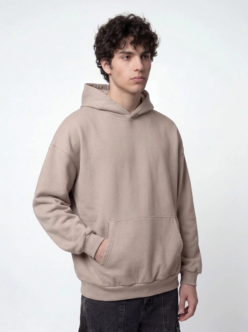 POLERÓN HOMBRE INDEX ALGODÓN GORRO LAVADO OVERSIZE - 1