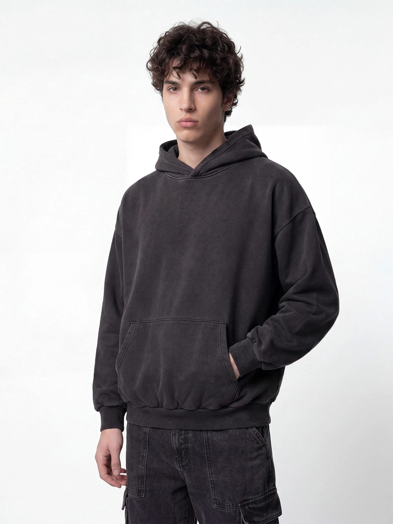 POLERÓN HOMBRE INDEX ALGODÓN GORRO LAVADO OVERSIZE - 1