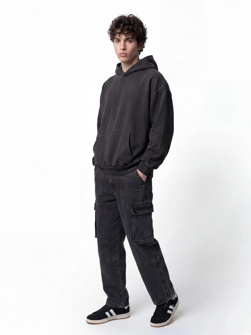POLERÓN HOMBRE INDEX ALGODÓN GORRO LAVADO OVERSIZE - 3