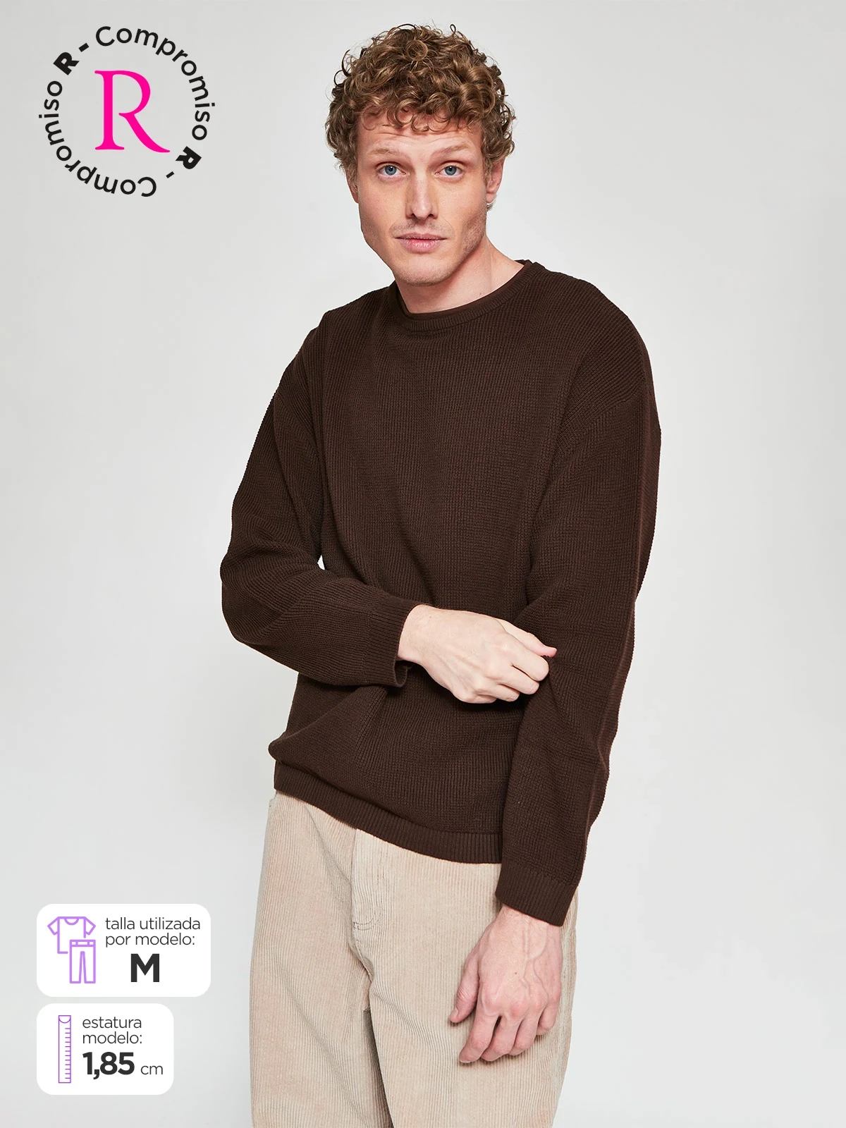 SWEATER HOMBRE INDEX ALGODÓN CUELLO REDONDO - 1