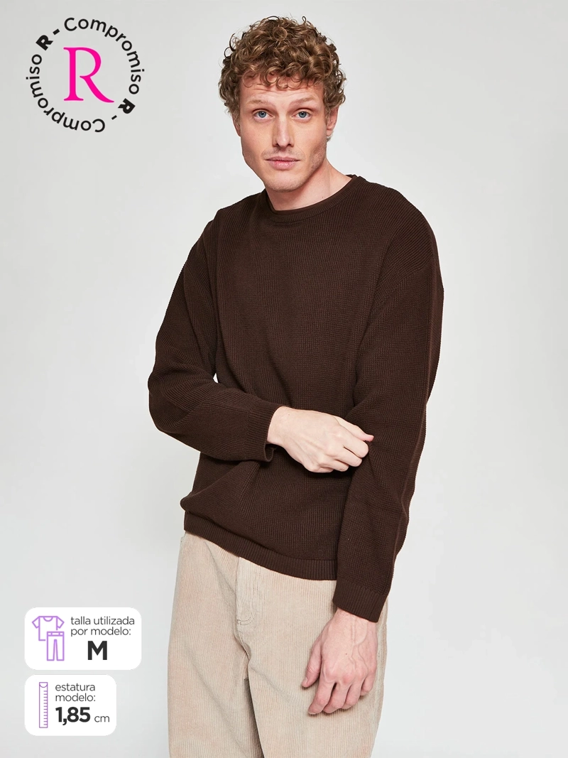 SWEATER HOMBRE INDEX ALGODÓN CUELLO REDONDO - 1