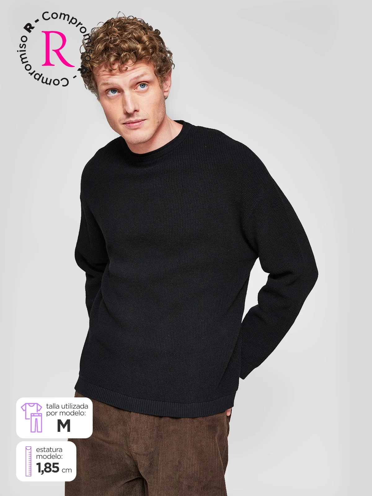 SWEATER HOMBRE INDEX ALGODÓN CUELLO REDONDO - 1