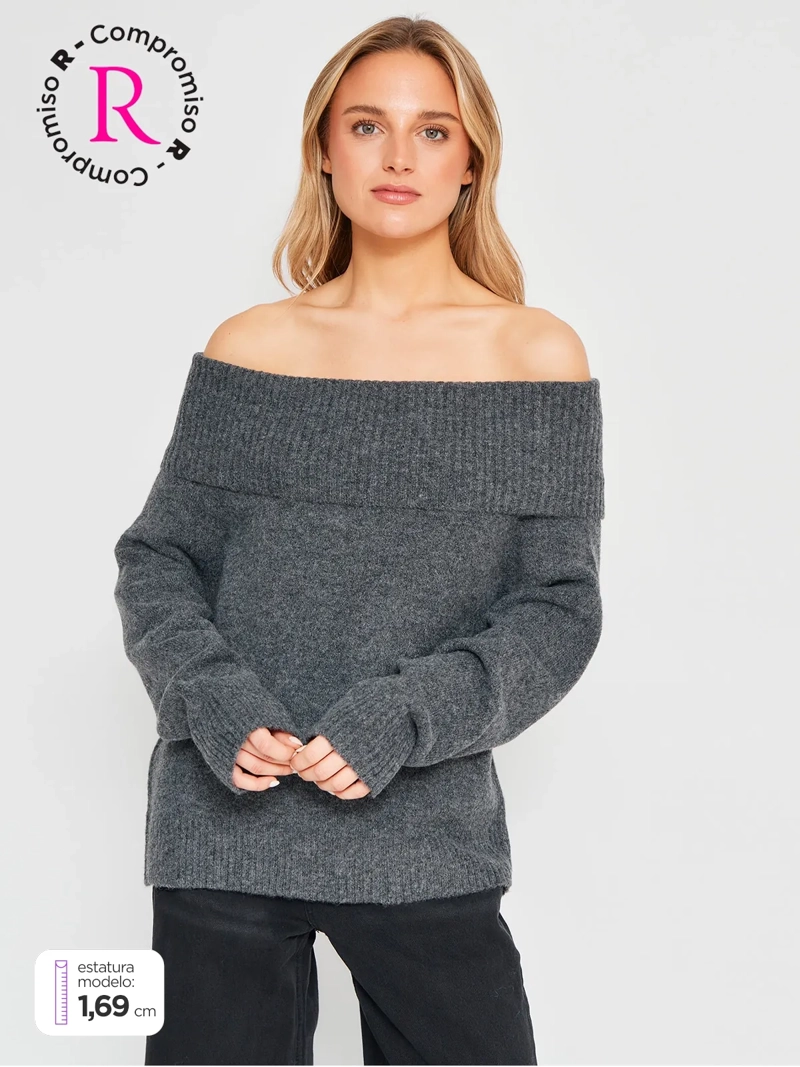 SWEATER MUJER INDEX MANGA LARGA HOMBRO DESCUBIERTO - 1