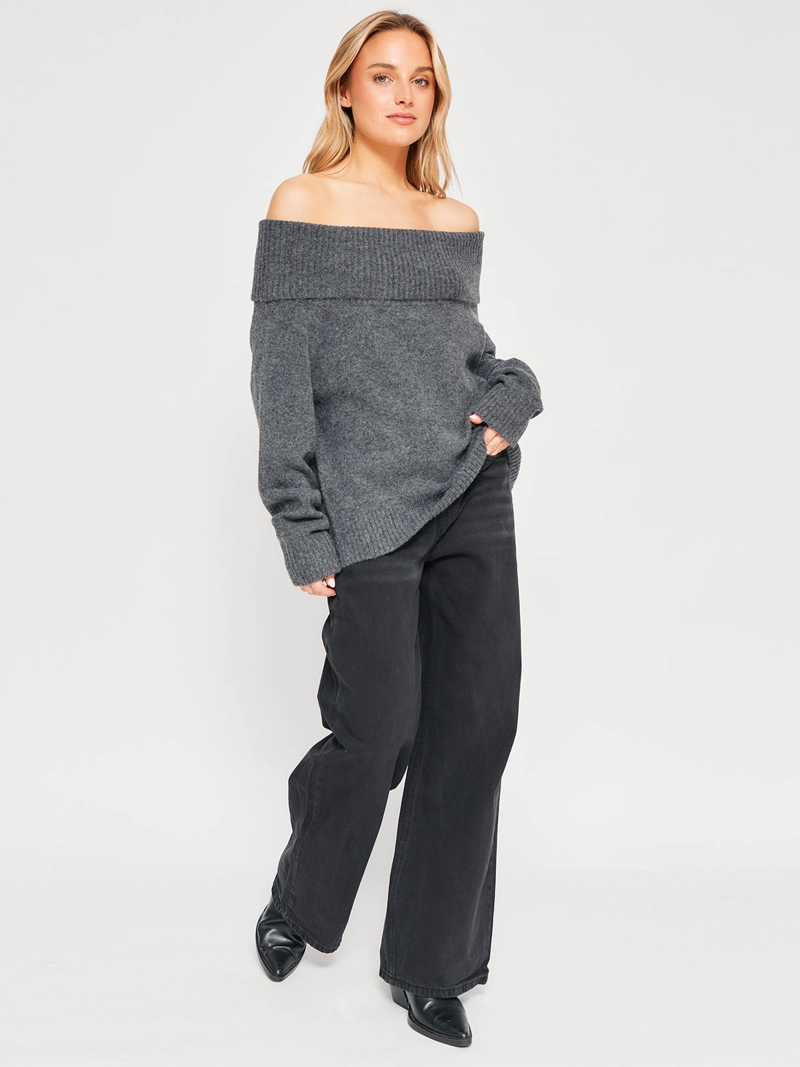 SWEATER MUJER INDEX MANGA LARGA HOMBRO DESCUBIERTO - 4