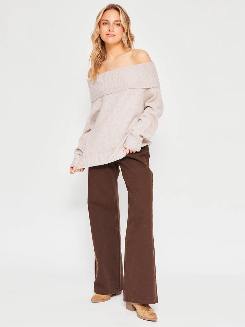 SWEATER MUJER INDEX MANGA LARGA HOMBRO DESCUBIERTO - 4