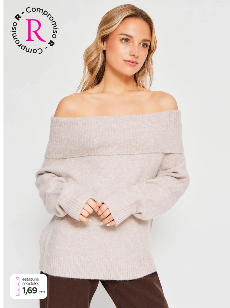 SWEATER MUJER INDEX MANGA LARGA HOMBRO DESCUBIERTO - 1