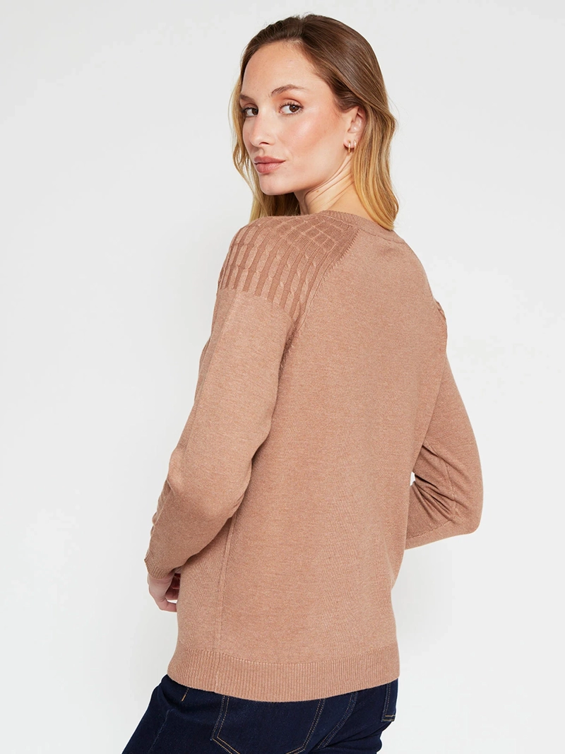 SWEATER MUJER AZIZ MANGA LARGA TRENZADO - 2