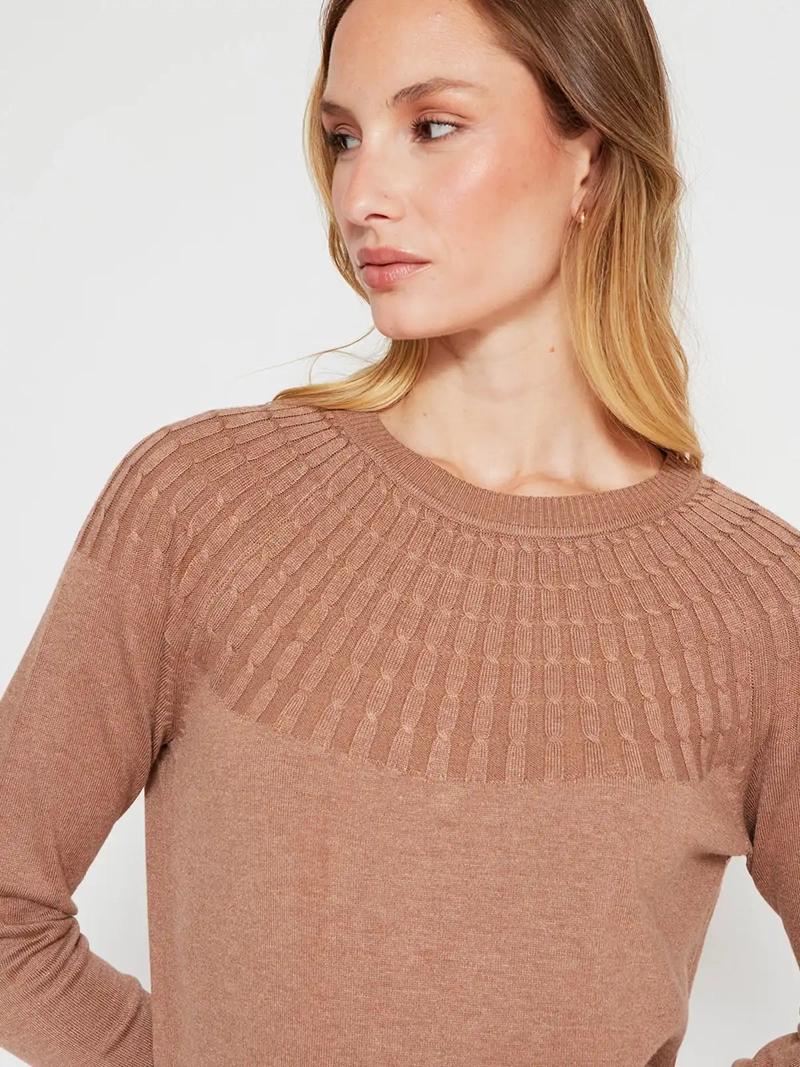 SWEATER MUJER AZIZ MANGA LARGA TRENZADO - 3
