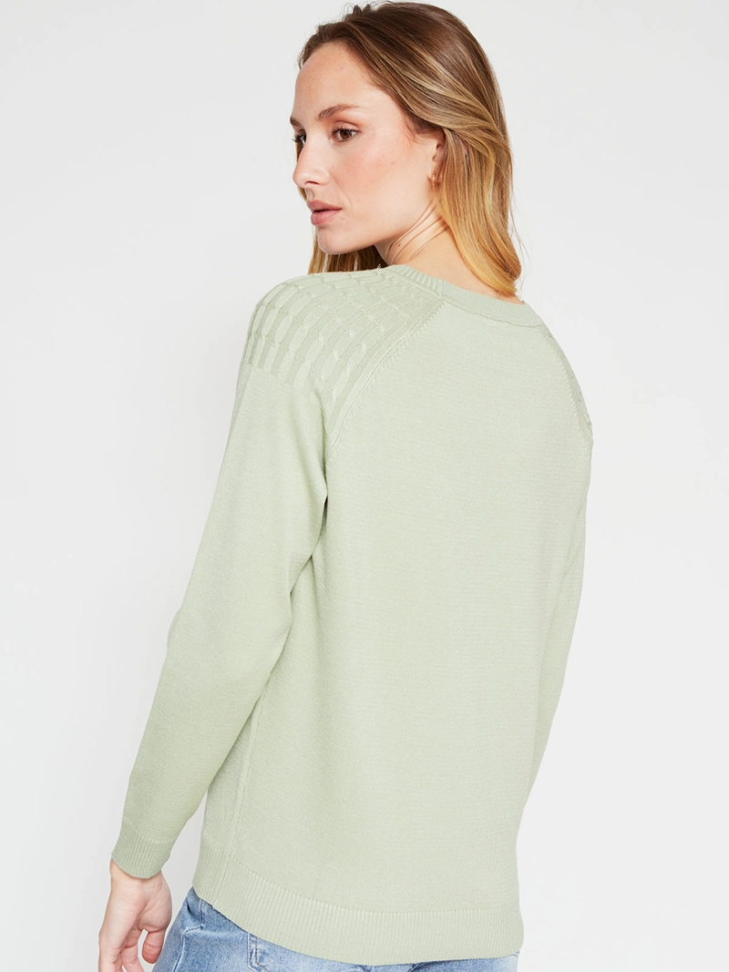 SWEATER MUJER AZIZ MANGA LARGA TRENZADO - 2