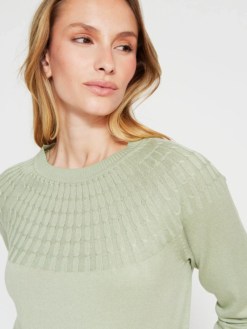 SWEATER MUJER AZIZ MANGA LARGA TRENZADO - 3