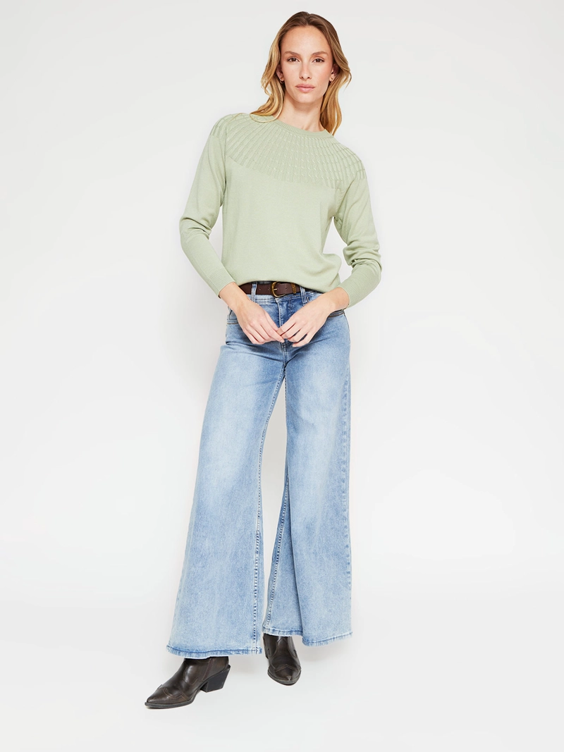 SWEATER MUJER AZIZ MANGA LARGA TRENZADO - 4