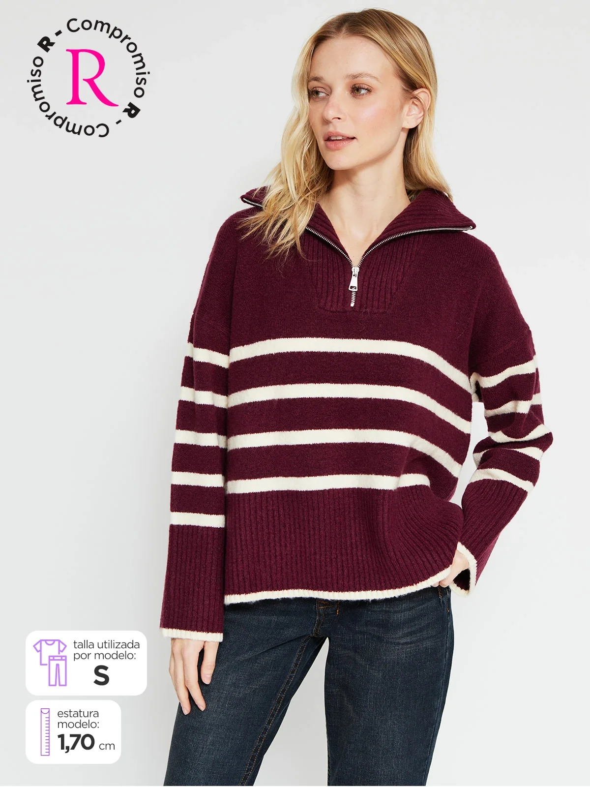 SWEATER MUJER INDEX MANGA LARGA BÁSICO - 1
