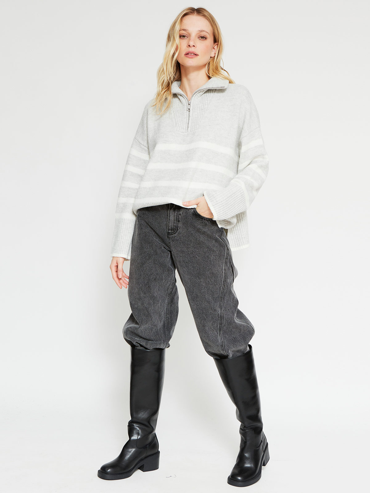 SWEATER MUJER INDEX MANGA LARGA BÁSICO - 4