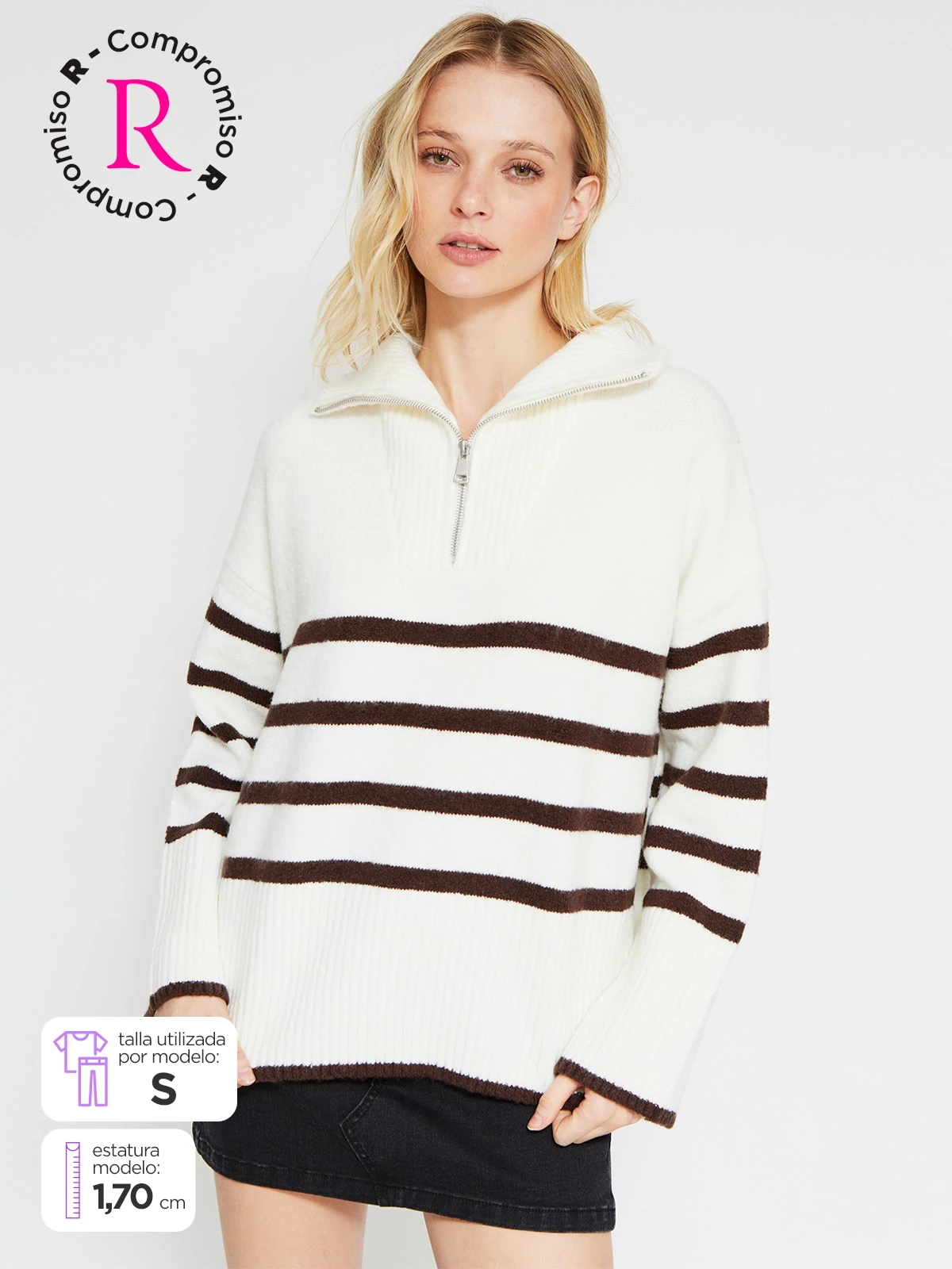SWEATER MUJER INDEX MANGA LARGA BÁSICO - 1