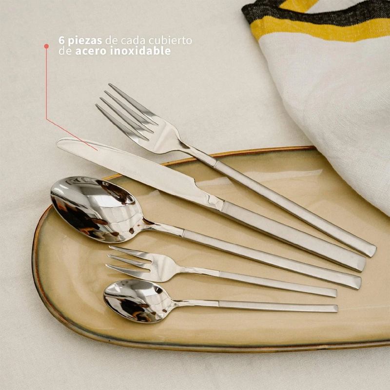 SET CUBIERTOS SIMPLIT PUGLIA 30 PIEZAS GRIS - 3