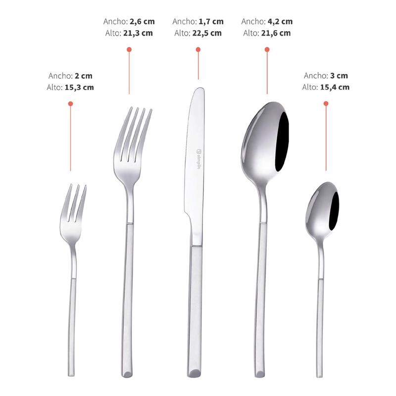 SET CUBIERTOS SIMPLIT PUGLIA 30 PIEZAS GRIS - 5