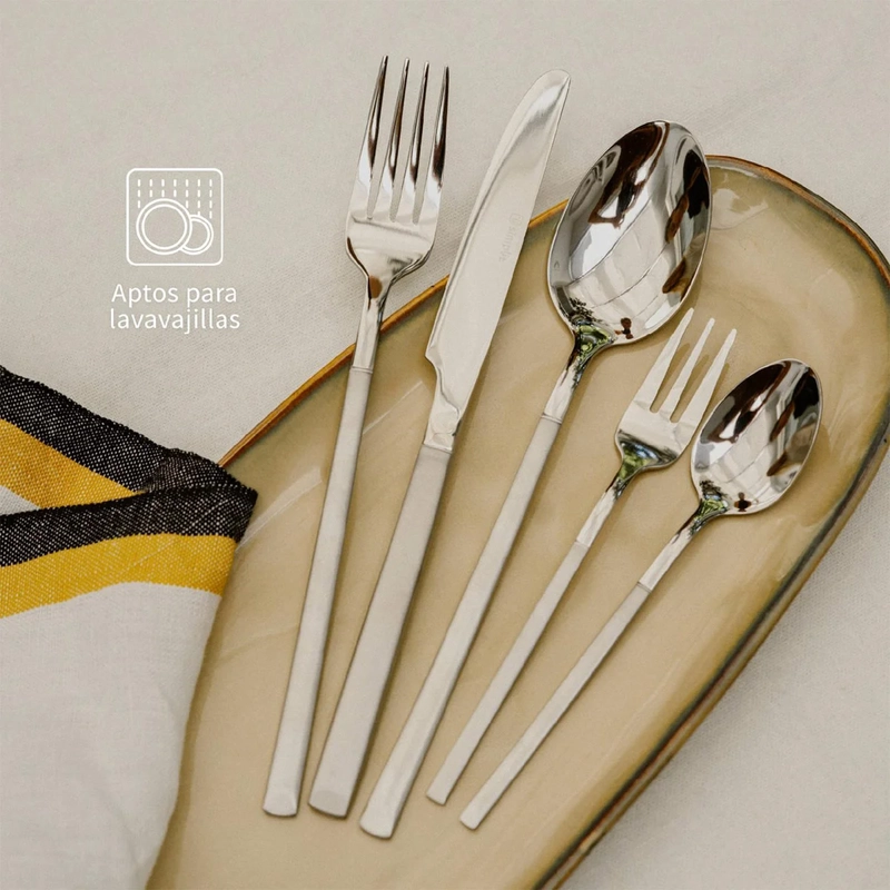 SET CUBIERTOS SIMPLIT PUGLIA 30 PIEZAS GRIS - 6