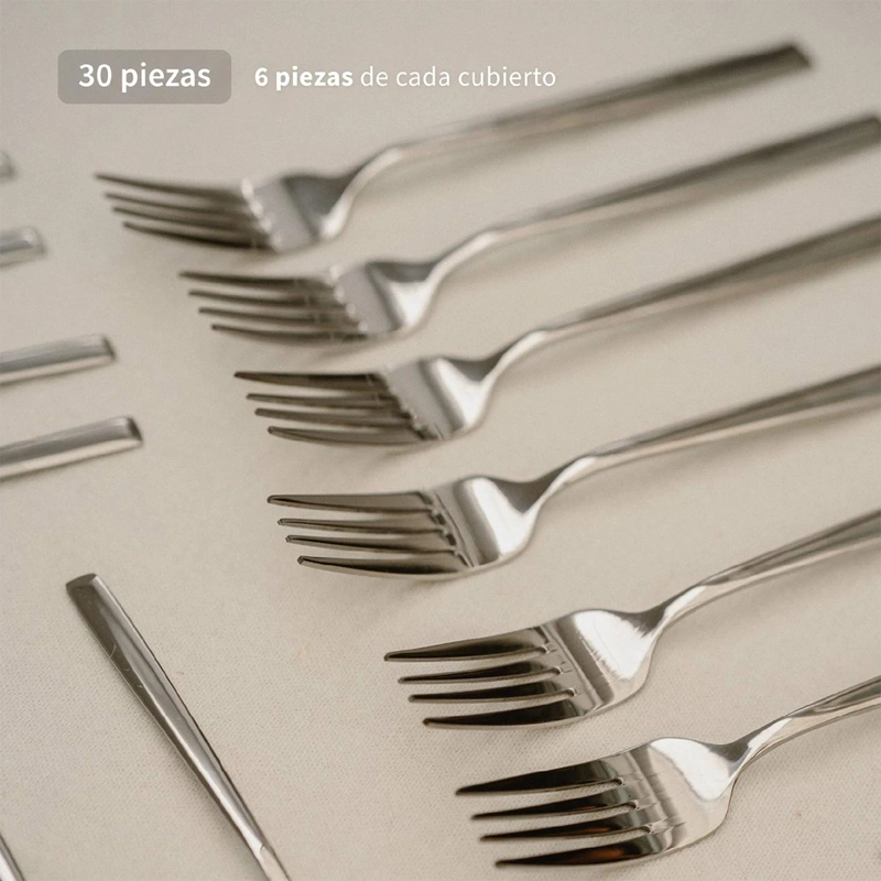 SET CUBIERTOS SIMPLIT SICILIA 30 PIEZAS GRIS - 3