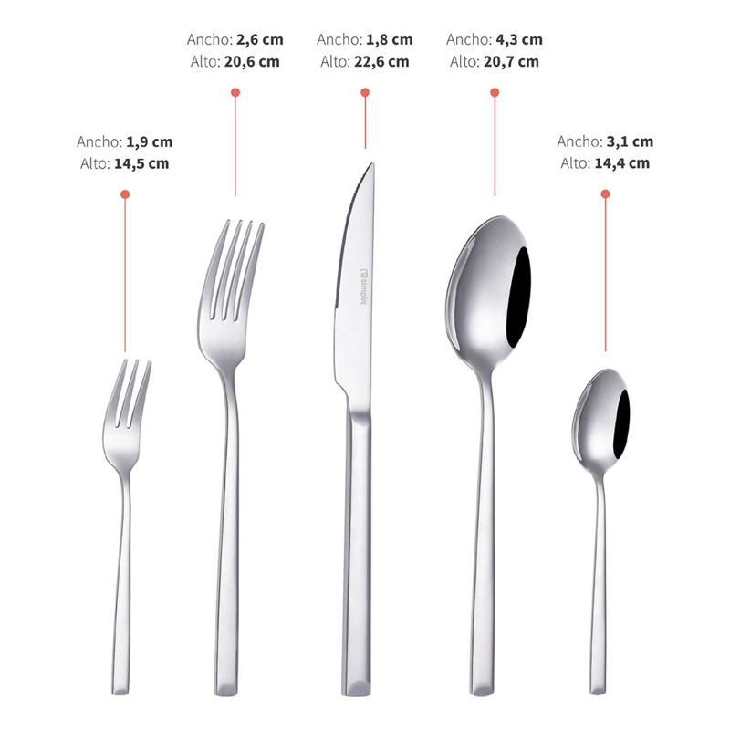 SET CUBIERTOS SIMPLIT SICILIA 30 PIEZAS GRIS - 4