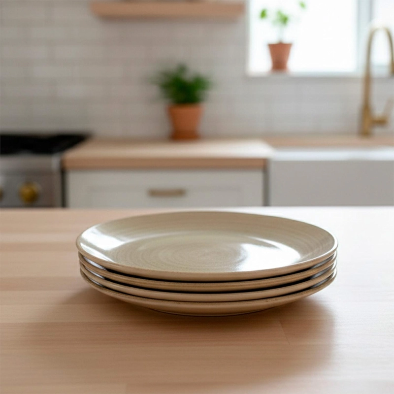 SET 4 PLATOS FONDO SIMPLIT SIENA CERÁMICA 27 CM BEIGE - 1