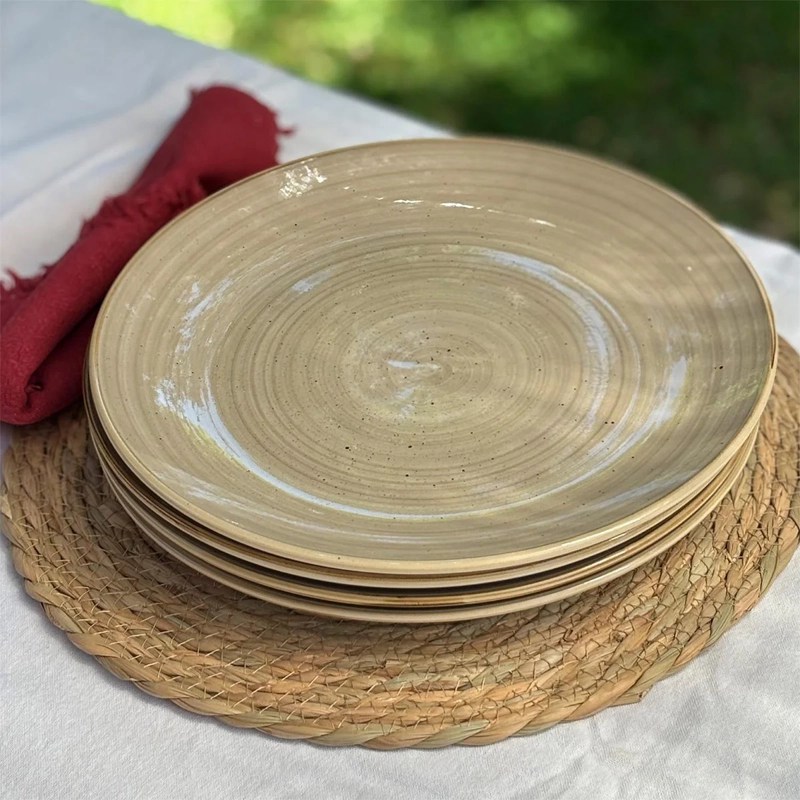SET 4 PLATOS FONDO SIMPLIT SIENA CERÁMICA 27 CM BEIGE - 4