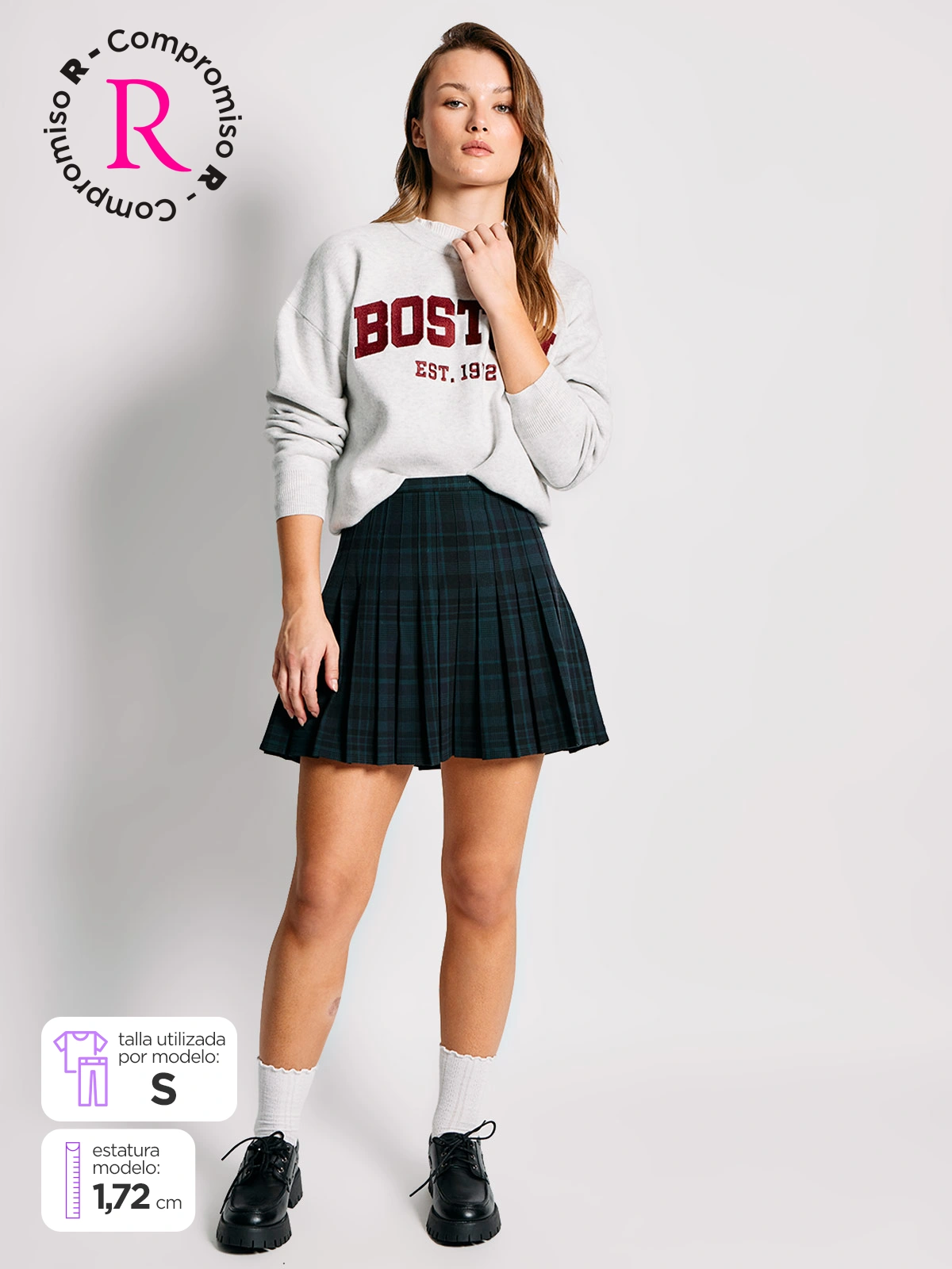 FALDA MUJER INDEX CORTA TABLEADA - 1
